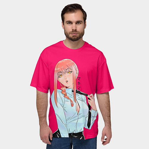 Мужская футболка оверсайз Охотница на демонов Макима Chainsaw Man Makima / 3D-принт – фото 3