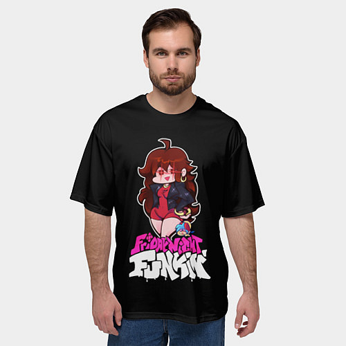 Мужская футболка оверсайз ГЕРЛФРЕНД FNF / 3D-принт – фото 3