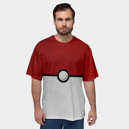 Мужская футболка оверсайз Покебол / 3D-принт – фото 3