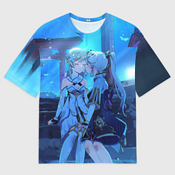 Футболка оверсайз мужская СЕВЕРНОЕ СИЯНИЕ ГЕНШИН, цвет: 3D-принт