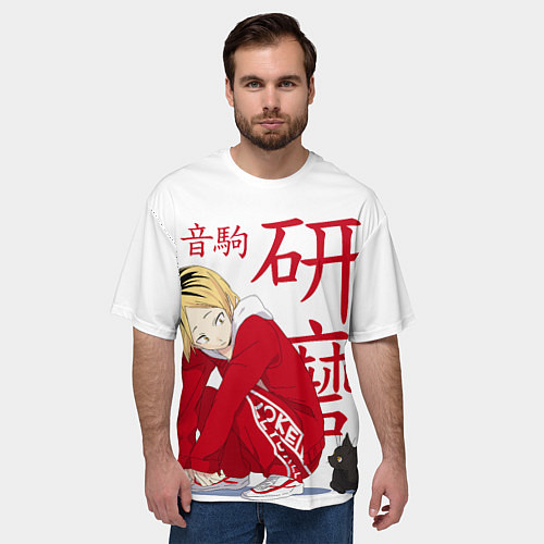 Мужская футболка оверсайз Кенма Козуме, Haikyuu!! / 3D-принт – фото 3