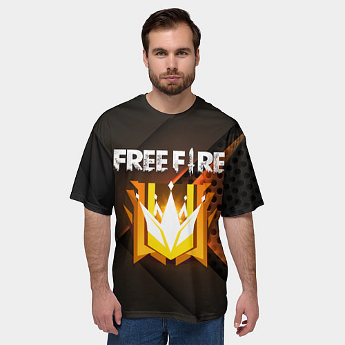 Мужская футболка оверсайз FREE FIRE GRAND MASTER / 3D-принт – фото 3
