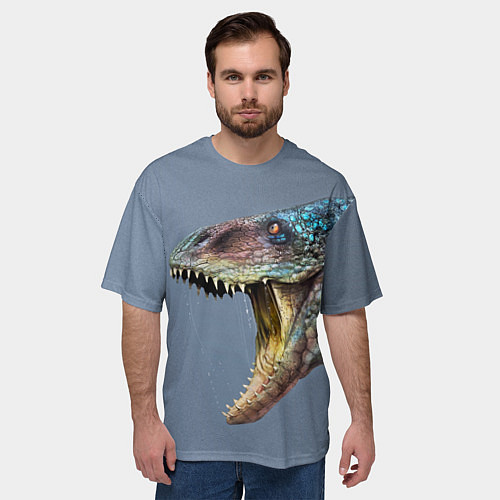 Мужская футболка оверсайз Хищный динозавр Dino Z / 3D-принт – фото 3