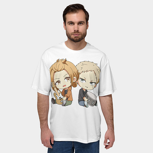 Мужская футболка оверсайз Акихико и Харуки Чиби / 3D-принт – фото 3