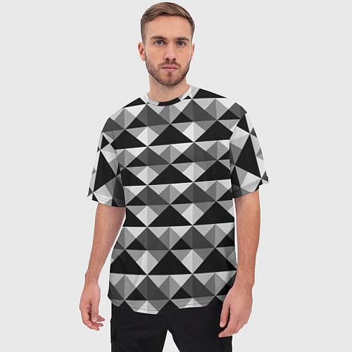 Мужская футболка оверсайз Современный геометрический / 3D-принт – фото 3
