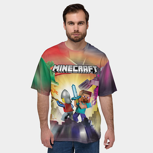 Мужская футболка оверсайз MINECRAFT МАЙНКРАФТ Z / 3D-принт – фото 3