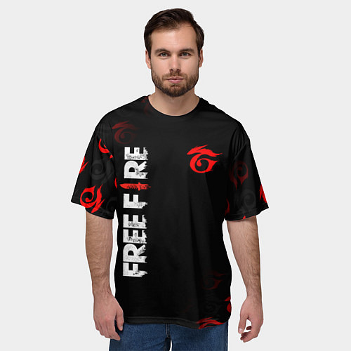 Мужская футболка оверсайз GARENA FREE FIRE / 3D-принт – фото 3