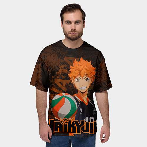 Мужская футболка оверсайз Хината Волейбол / 3D-принт – фото 3