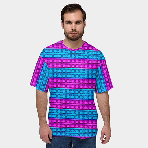 Мужская футболка оверсайз АНТИСТРЕСС POP it ПОП-ИТ / 3D-принт – фото 3