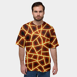 Футболка оверсайз мужская Огненная геометрия, цвет: 3D-принт — фото 2