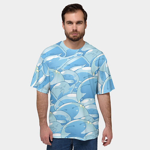 Мужская футболка оверсайз О МОЕМ ПЕРЕРОЖДЕНИЕ В СЛИЗЬ / 3D-принт – фото 3