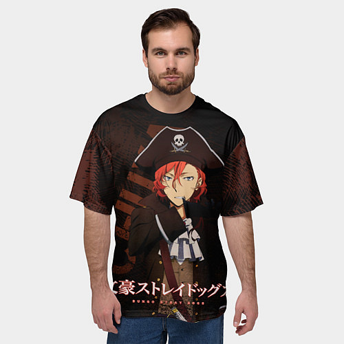 Мужская футболка оверсайз Чуя Накахара / 3D-принт – фото 3