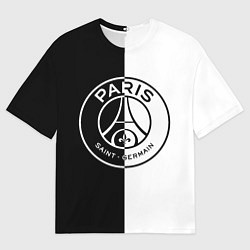 Мужская футболка оверсайз ФК ПСЖ PSG BLACK & WHITE