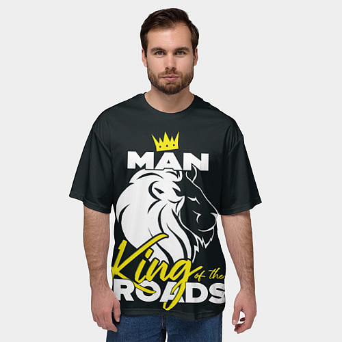 Мужская футболка оверсайз Man king of the roads / 3D-принт – фото 3