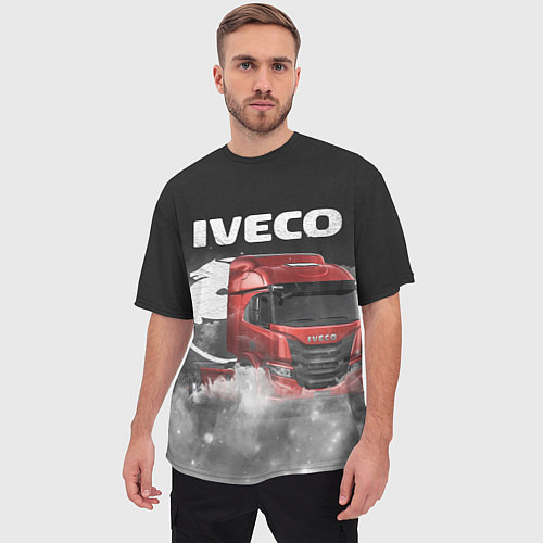 Мужская футболка оверсайз Iveco truck / 3D-принт – фото 3