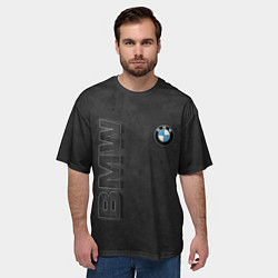 Футболка оверсайз мужская BMW LOGO AND INSCRIPTION, цвет: 3D-принт — фото 2