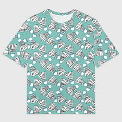 Мужская футболка оверсайз Воланы на ментоловом