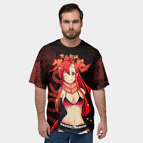 Мужская футболка оверсайз Йоко Литтнер Гуррен Лаганн / 3D-принт – фото 3