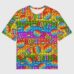 Футболка оверсайз мужская POP IT SMILE ПОП ИТ ПУПЫРКА, цвет: 3D-принт