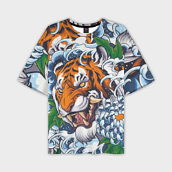 Футболка оверсайз мужская Тигр, цвет: 3D-принт