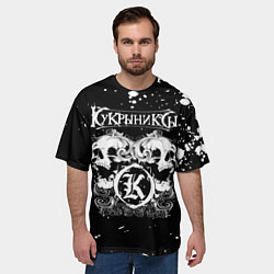 Футболка оверсайз мужская Кукрыниксы черепа, цвет: 3D-принт — фото 2
