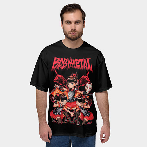 Мужская футболка оверсайз Метал малышки в деле / 3D-принт – фото 3