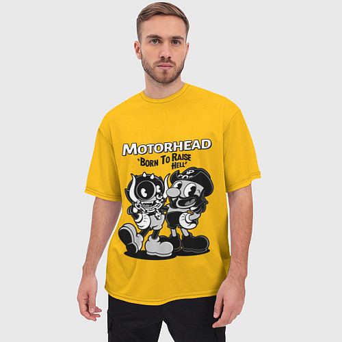 Мужская футболка оверсайз Motorhead x Cuphead / 3D-принт – фото 3