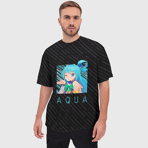 Мужская футболка оверсайз Аква Aqua Коносуба KonoSuba / 3D-принт – фото 3