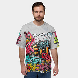 Футболка оверсайз мужская Graffiti on the wall, цвет: 3D-принт — фото 2