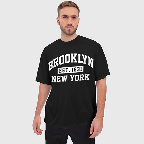 Мужская футболка оверсайз Brooklyn / 3D-принт – фото 3
