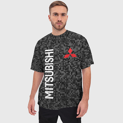 Мужская футболка оверсайз MITSUBISHI Камуфляж / 3D-принт – фото 3