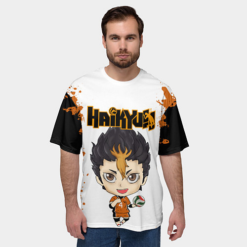 Мужская футболка оверсайз Юу Нишиноя Nishinoya Yu Z / 3D-принт – фото 3
