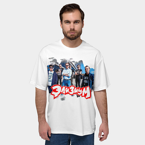 Мужская футболка оверсайз Элизиум группа / 3D-принт – фото 3