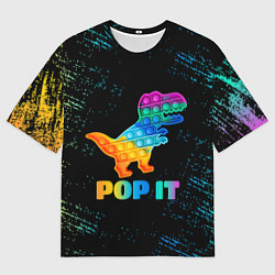 Футболка оверсайз мужская POP IT DINOSAUR ДИНОЗАВР, цвет: 3D-принт