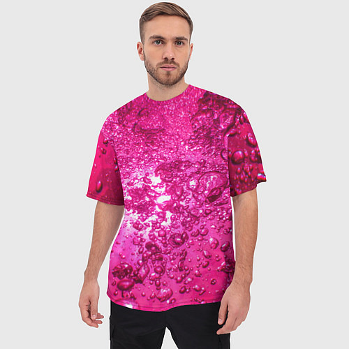 Мужская футболка оверсайз Розовые Пузырьки / 3D-принт – фото 3
