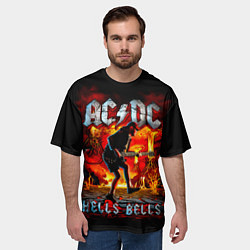Футболка оверсайз мужская ACDC HELLS BELLS, цвет: 3D-принт — фото 2
