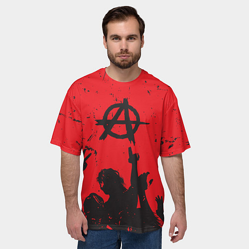 Мужская футболка оверсайз АНАРХИЯ СВОБОДА Z / 3D-принт – фото 3