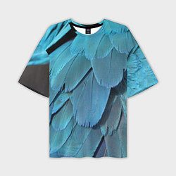 Футболка оверсайз мужская Перья попугая, цвет: 3D-принт