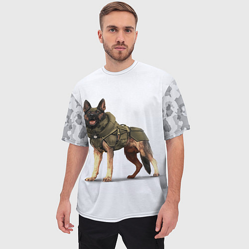 Мужская футболка оверсайз Служебная собака К9 K9 / 3D-принт – фото 3