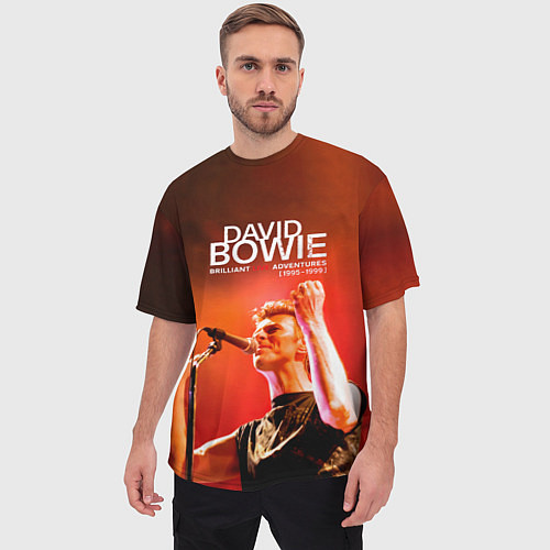 Мужская футболка оверсайз Brilliant Live Adventures - David Bowie / 3D-принт – фото 3