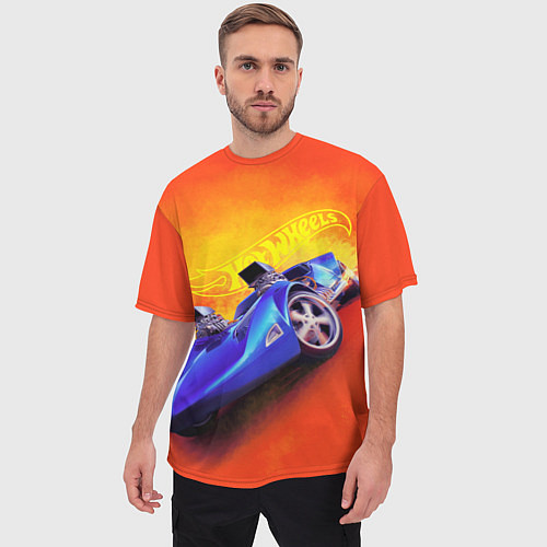 Мужская футболка оверсайз Hot Wheels Хот Вилс / 3D-принт – фото 3