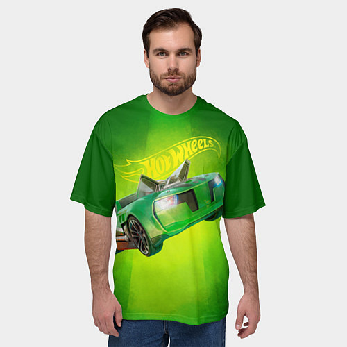 Мужская футболка оверсайз Hot Wheels Хот Вилс / 3D-принт – фото 3