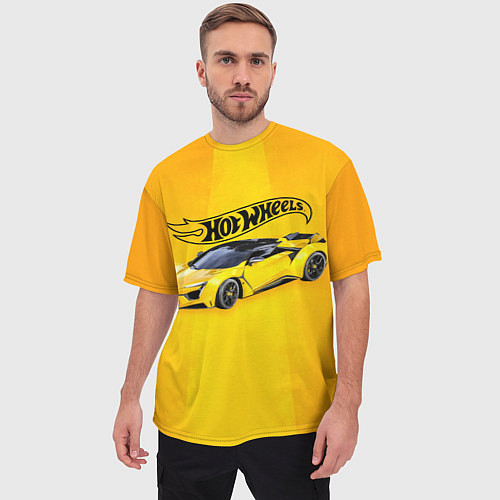 Мужская футболка оверсайз Hot Wheels Хот Вилс / 3D-принт – фото 3