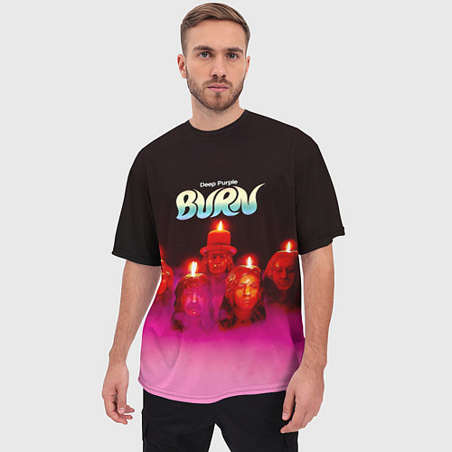 Мужская футболка оверсайз Deep Purple - Burn / 3D-принт – фото 3