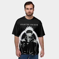 Футболка оверсайз мужская Годжо Сатору Магическая битва, цвет: 3D-принт — фото 2