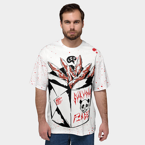 Мужская футболка оверсайз Пальцы Сукуна, Магическая битва / 3D-принт – фото 3