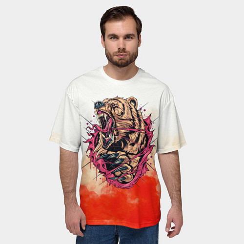 Мужская футболка оверсайз AngryBearrr / 3D-принт – фото 3