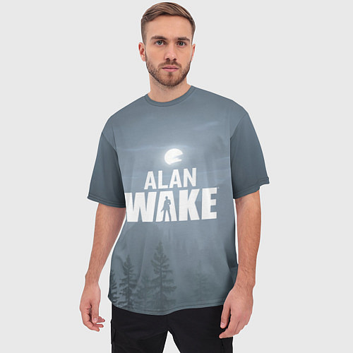 Мужская футболка оверсайз Алан Уэйк: Полнолуние / 3D-принт – фото 3