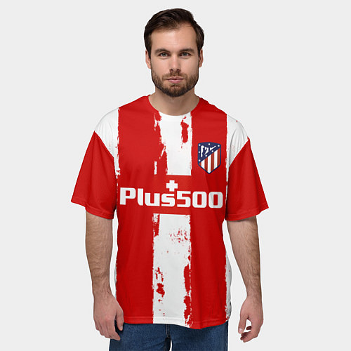 Мужская футболка оверсайз Гризман форма Атлетико Мадрид / 3D-принт – фото 3