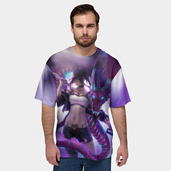 Футболка оверсайз мужская LEAGUE OF LEGENDS AKALI ЛИГА ЛЕГЕНД АКАЛИ, цвет: 3D-принт — фото 2